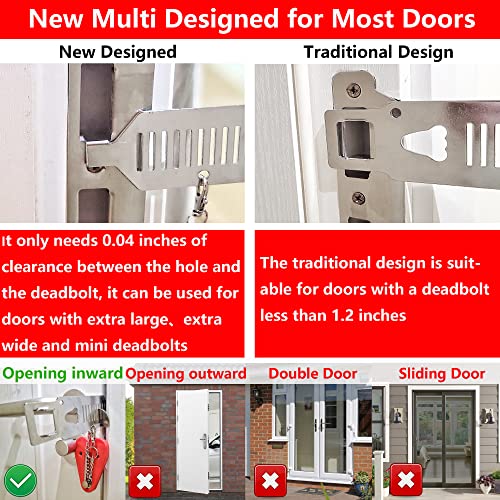 Upgraded Portable Door Lock & Door Stop Alarm, Home Security Door Locker Devices & Door Stopper, Perfect Christmas Gifts Self Defense Travel Essentials for Hotel Apartment Airbnb Additional Safety