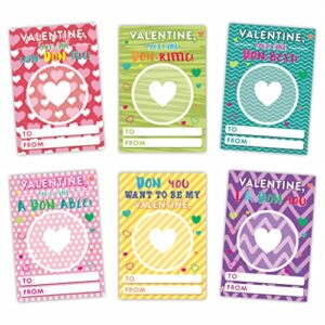 JCVUK Valentine's Day Cards, Love Heart Valentine Gifts Exchange Cards(30 Pieces), Valentine Party Favors School Classroom Gift Exchange and Rewards For Boys Girls(QRJKP-001)