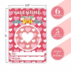 JCVUK Valentine's Day Cards, Love Heart Valentine Gifts Exchange Cards(30 Pieces), Valentine Party Favors School Classroom Gift Exchange and Rewards For Boys Girls(QRJKP-001)