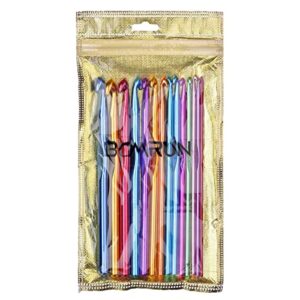 BCMRUN 14 pcs Multicolor Aluminum Crochet Hooks Knitting Needles Craft Yarn 2-10mm …