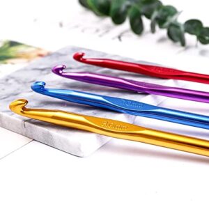 BCMRUN 14 pcs Multicolor Aluminum Crochet Hooks Knitting Needles Craft Yarn 2-10mm …