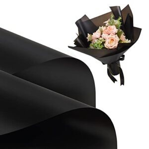 beishida 20 pcs flower wrapping paper black,waterproof floral wrapping paper,for bouquets packaging floral wrap florist supplies valentine’s day wrap paper (22.8 x 22.8 inch)