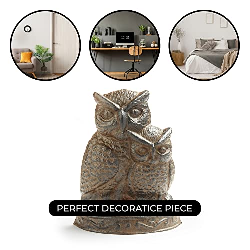 Antique Decor Decorative Owl Door Stopper - Cast Iron Door Stops for Bottom of Door - Rustic and Unique Decor Door Stop