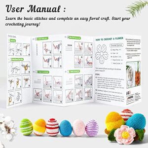 20 Large Acrylic Yarn Skeins-105 PCS Crochet Kit with Hooks Yarn Set, Premium Bundle Includes 2000 Yards Yarn Balls, Needles, Accessories, Ideal Starter Pack for Kids Adults Beginner Professionals