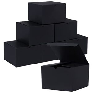 nignya black gift boxes, 20 pcs large gift boxes with lids bridesmaid proposal box weddings party for presents, 6x6x4 inch, easy assemble