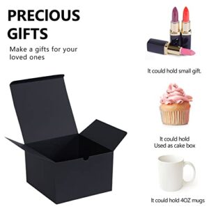 NIGNYA Black Gift Boxes, 20 pcs Large Gift Boxes with Lids Bridesmaid Proposal Box Weddings Party for Presents, 6x6x4 inch, Easy Assemble