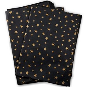 mr five 30 sheets gold star black tissue paper bulk,20″ x 28″,tissue paper for gift bags,gift tissue paper for diy and crafts,gift wrapping paper for birthday,holiday,weddings