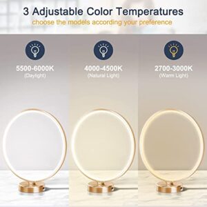 Doraubia Light Therapy Lamp,10000 Lux UV Free Sun Lamp with Touch & Remote Control, Desk Lamp with Stepless Brightness, Timer and 3 Color Temperatures (Gold)