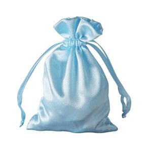 SENNAUX Satin Gift Bag 25PCS/50PCS/100PCS Satin Drawstring Bags Jewelry Bags Smooth Soft Silk Bags Satin Pouches for Baby Shower Wedding Party Favors Festival Christmas Valentine's Day (7x9 Inch (Pack of 25), Blue)