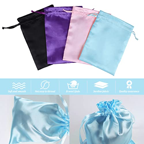 SENNAUX Satin Gift Bag 25PCS/50PCS/100PCS Satin Drawstring Bags Jewelry Bags Smooth Soft Silk Bags Satin Pouches for Baby Shower Wedding Party Favors Festival Christmas Valentine's Day (7x9 Inch (Pack of 25), Blue)