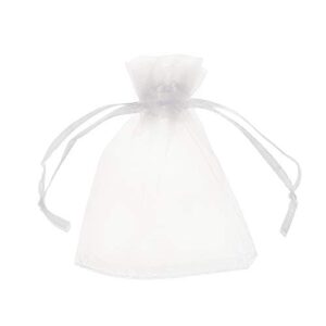 volanic 50pcs 3x4 inch sheer drawstring organza gift bag jewelry pouch party wedding favor candy bags christmas white
