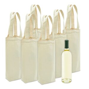 canvas wine carrying bags with handles, bottle gift totes (6 pack)