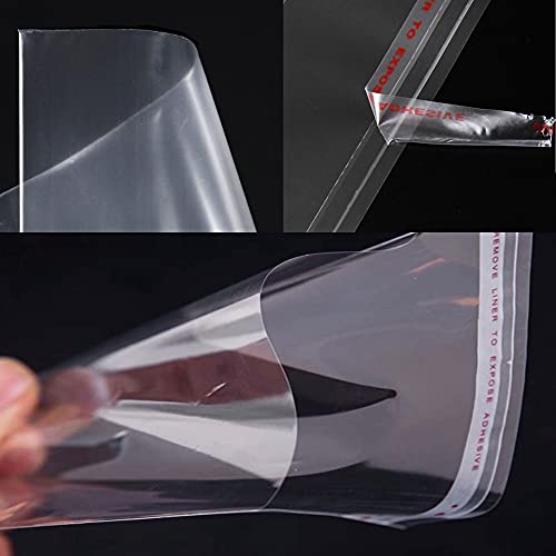 EachDusto Long Self Adhesive Cellophane Bags 1x8 Clear Self Stick Cello Baggies 100pcs Skinny OPP Poly Glassine Bags 2mil for Toothbrush Pencil Necklace Candy Crafts Coffee Spoon Lip Brush Straw