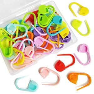 50 pieces colorful knitting markers crochet clips crochet pins bulk stitch markers locking stitch knitting place markers diy craft plastic safety pins weave stitch needle clip counter(10 colors)