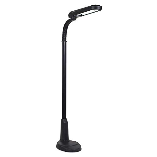 OttLite Tattoo Artist Standing Floor Lamp with Adjustable Neck - 24w Compact Fluorescent Lamp for Bright Natural Daylight - Multiuse Design is Perfect for Illuminating Tattooing Work Areas