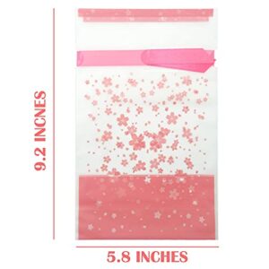 Vowcarol 50pcs Party Favor Bags, Treat Bags Drawstring Gift Bags, Goodie Bags Small Gift Bags Bulk- Cherry blossoms