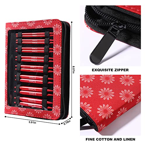 LOOEN Ergonomic Crochet Hooks Sets, 41 Piece Kits with 26 Red Aluminum Circular Knitting Needles, Additional Knitting & Crochet Supplies for Arthritic Hands, Extra Long Crochet Needles