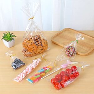 200 PCS Clear Treat Bags Thick OPP Plastic Cello Bags for Wedding Cookie Birthday Cake Pops Gift Candy Buffet Supplies (2'' x 10'')