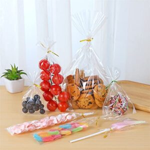 200 PCS Clear Treat Bags Thick OPP Plastic Cello Bags for Wedding Cookie Birthday Cake Pops Gift Candy Buffet Supplies (2'' x 10'')