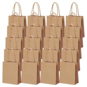 cooraby 30 pieces mini paper party bags 4.72 x 2.36 x 5.9 inches small brown gift bag party kraft bags with handle for birthday wedding parties
