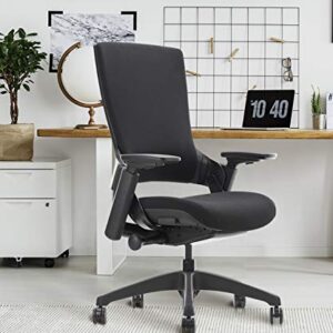 CLATINA Ergonomic High Swivel Executive Chair with Adjustable Height 3D Arm Rest Lumbar Support and Upholstered Back for Home Office Black BIFMA Certification No. 5.1