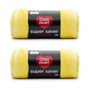 red heart super saver jumbo, sunny yarn ombre 2 pack