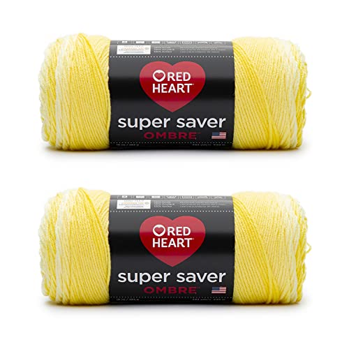 Red Heart Super Saver Jumbo, Sunny Yarn Ombre 2 Pack