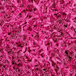 magicwater supply crinkle cut paper shred filler (1 lb) for gift wrapping & basket filling – pink