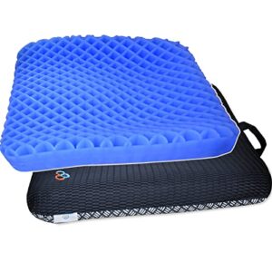 hanchuan gel seat cushion sciatica & back pain relief 1.8″ thick cushion for long sitting orthopedic gel cushion with honeycomb breathable design for truck, cars, wheelchair, office chair, game chair