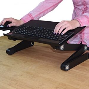 WorkEZ Keyboard and Mouse Tray ergonomic on-desk riser stand adjustable height angle negative tilt Raise computer keyboards to Standing Height sit stand-up standing accessories lift black