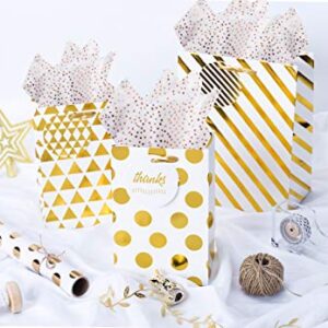 WRAPAHOLIC Gift Wrapping Tissue Paper - 25 Sheets 19.7x27.5 Inch Metallic Rose Gold Dots Tissue Gift Wrap Paper Bulk for Packing, DIY Crafts