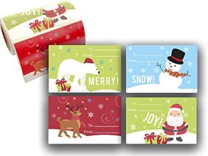 jumbo christmas gift tag stickers modern red, green, white, silver, and gold xmas designs – looks great on gifts presents, wrapping paper and gift bags