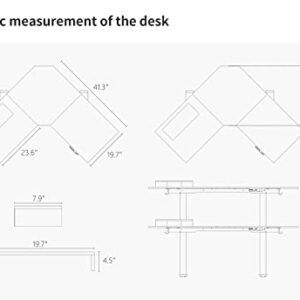 BANTI Dual Motor L-Shaped Electric Standing Desk, 48 Inches Adjustable Height Stand Up Desk, Sit Stand Home Office Desk with Rustic Brown Top/Black Frame