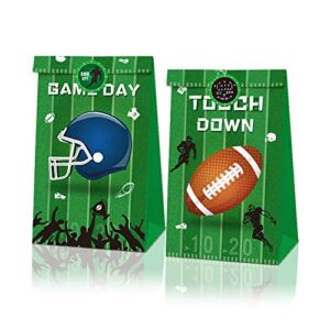 aukeoss 24 packs football bags,sports day party bags,biscuit，cakes,chocolates,candies snack packaging paper bags for birthday party