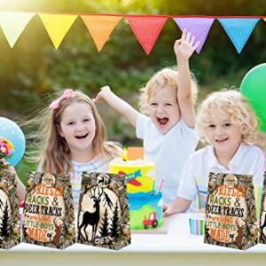 XGELUL Deer Hunting Party Favors Candy Bags with Stickers - Camo Goodie Gift Treat Bags - Deer Hunting Themed Birthday Party Supplies