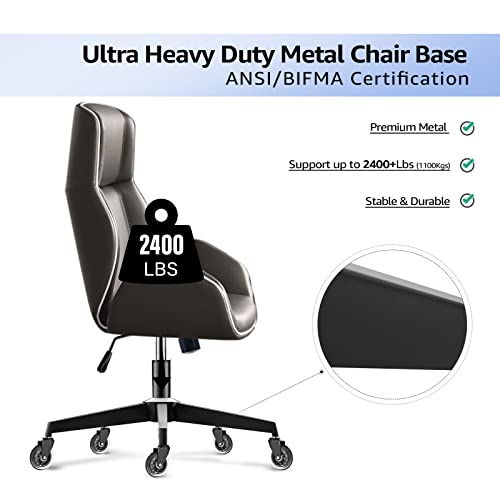 MASTERY MART Office Chair Base Replacement Heavy Duty, Metal Desk Chair Base Replacement Parts with Universal Gas Cylinder Hole and Casters Sockets, 2400+Lbs, Diameter 28", Matte Black