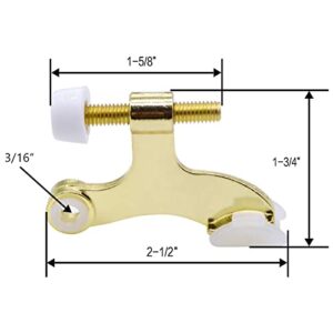 Enconker 4 Pack Hinge Pin Door Stopper Polished Brass, Heavy Duty Door Hinge Stopper Gold Pins Door Stops, Wall Protectors from Door Knobs Convenient Easy Installation Rubber Bumper Tips