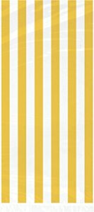 unique yellow stripes cellophane bags | 11″ x 5″ | sunshine 20 pcs