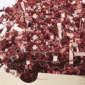 ROSEGLD 0.5 LB Crinkle Cut Paper Shred Filler Rose Gold Metallic for Packing and Filling Gift Baskets, Crinkle Paper for Gift Wrapping