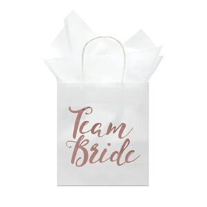 BLUE PANDA Team Bride Gift Bags for Bridesmaid Proposal, Bridal Shower Party Favors (15 Pack)