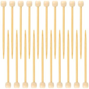 20 pieces bamboo marking pins smooth single pointed knitting needles 2.75 inch long marking pins knitting accessories crochet supplies for beginners diy craft making, mini size