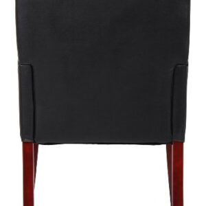 Boss Office Products Box Arm Guest Chair with Mahogany Finish in Black, 250