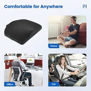 Tsumbay Comfort Seat Cushion for Office Chair - Ergonnomic 100% Memory Foam Firm Coccyx Pad - Relieve Back Pressure - Washable & Breathable Cover - for Car Seat/Computer Chair/Wheelchairs