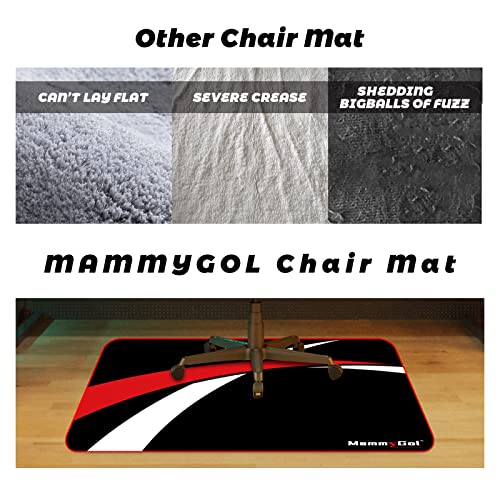 MammyGol Chair Mat for Hardwood Floor, 36"x47" Gaming Chair Mat for Hard Floors, Office Computer Desk Chair Mat Anti-Slip Floor Protector, Easy to Clean, Red