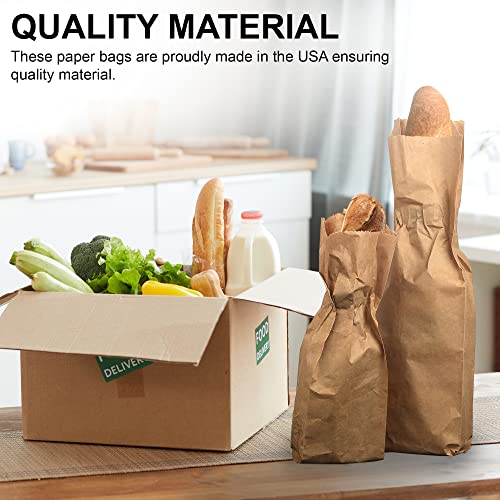 Quart Size Kraft Paper Bags Great Used as a Wine Bag or For Freshly Baked Goods 4 1/2"W x 2 1/2"G x 16"H By MT Products (50 Pieces)