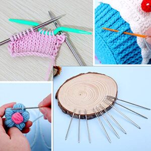 JUPEAN Complete Knitting and Crochet Accessories, Knitting Tool Kit Knitting Supplies Kit with Knitting Stitch Markers Plastic Sewing Needles Seam Ripper Cable Needles for Knitting Sewing Kit