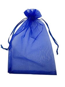 meluoge 100pcs 6x9 inches organza drawstring jewelry pouches bags party wedding favor gift bags candy bags (royal blue)