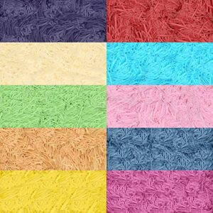 hdst-home 10pack 200g multicolored raffia paper shreds strands grass stuffer shredded crinkle cut confetti for basket filling wrapping wedding party supplies