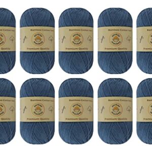 10-Pack Yonkey Monkey Skein Tencel Yarn - 70% Bamboo, 30% Cotton - Softest Quality Crocheting, Knitting Supplies - Lightweight and Breathable Fabric Threads 210 Meters