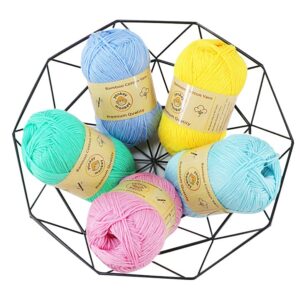 10-Pack Yonkey Monkey Skein Tencel Yarn - 70% Bamboo, 30% Cotton - Softest Quality Crocheting, Knitting Supplies - Lightweight and Breathable Fabric Threads 210 Meters